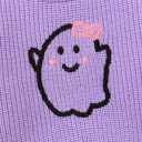 Toddler Girl/Boy Halloween Sweater Pumpkin Smile Embroidery Sweater Knitted Pullover Fall Winter Clothes (Purple)