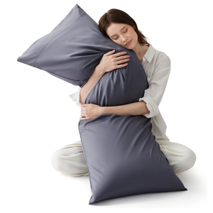 Bedsure Body Pillow Cover, Cooling Body Pillow Pillowcase for Hot Sleepers, Rayon Derived from Bamboo Grey Pillowcase, PureWoven Silky Soft Long Pillow Case Cover with Envelope Closure, 20x54 Inches
