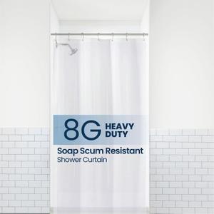 LiBa Waterproof Plastic Shower Curtain - Bathroom Shower Curtain Premium PEVA Non-Toxic with Rust Proof Grommets Frosted 8G Bathroom Accessories 36x72 - Frosted