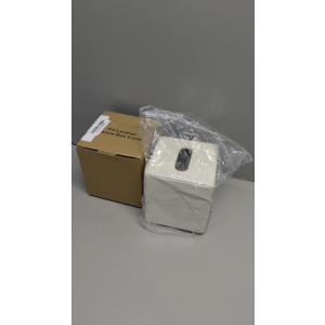 PU Leather Tissue Box Cover Square Tissue Box Holder with Magnetic Closure (White)