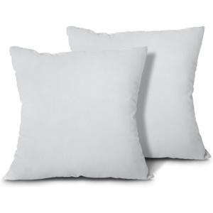 EDOW Throw Pillow Inserts, Set of 2 Lightweight Down Alternative Polyester Pillow, Couch Cushion, Sham Stuffer, Machine Washable. (Grey, 18x18)