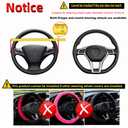 Tianmei Elastic Breathable Leather Car Steering Wheel Cover Wrap, 14.2-15.3 inch Universal Stretch Automotive Steeringwheel Accessories(TLPU_WG_Beige)