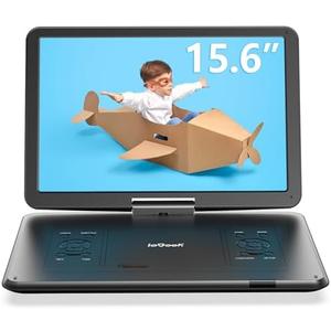ieGeek 17.5" Portable DVD Player with 15.6" Swivel HD Large Screen, 6 Hrs 5000mAH Rechargeable Battery, High Volume Speaker, Support USB/SD Card/Sync TV, Car Charger, Remote Control,No Region Restrict