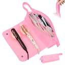 Hair Tools Travel Bag and Heat Resistant Mat, 2 in 1 Portable Organizer Hair Travel Case for Curling Iron, Hair Straightener, Flat Irons, PU Hangable Handle, Neoprene (Sweet Pink)