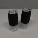 XinXu Gravity Electric Pepper and Salt Grinder Set, Adjustable Coarseness, Battery Powered with LED Light, One Hand Automatic Operation, Black -2 Pack