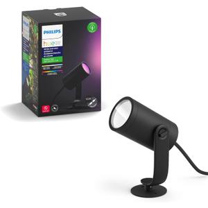 Philips Hue Lily Outdoor Smart LED Spotlight - White & Color Ambiance - Low Voltage Landscape Lighting - 1 Pack - Requires Bridge and Power Supply - Control with App and Voice - Weatherproof