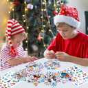 24 PCS Winter Picture Frame Ornaments Paper Christmas DIY Photo Frame Craft Set Hanging Decorations For Christmas Tree Decor (Snowflake)