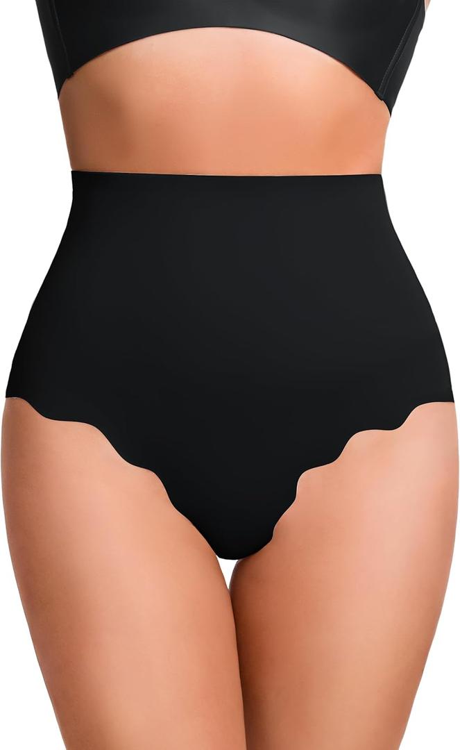 HBselect Tummy Control Thong Shapewear for Women, High Waist Seamless Shaping Underwear Body Shaper Panties Girdle (X-Large, Black)
