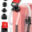 VEECAP Automatic Electric Fuel Transfer Pump with Auto-Stop, 3.8GPM & 51" Hose & 4 Size Adapters Gas Can Pump with Leak Protection for Gasoline, Diesel, Kerosene, Gifts for Men Dad Him - 2nd Gen Black