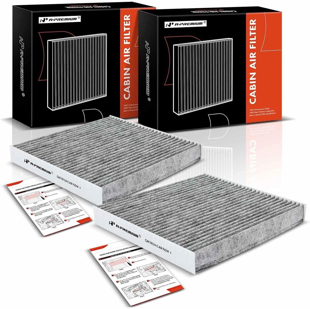 A-Premium 2-PC Cabin Air Filter with Activated Carbon Compatible with Honda & Acura - Civic, CR-V, CRV, Accord, Odyssey, CSX, ILX, MDX, RDX, TLX