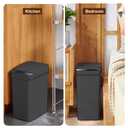 Yatmung Touchless Bathroom Trash Can - 2.5 Gallon Smart Trash Can Sensor Motion - Skinny Trash Bin with Lid - Electric, Narrow, Plastic, Auto Open - Small Slim Automatic Garbage Can (Black)