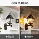 Dusk to Dawn Light Bulbs, 40W Equivalent LED Outdoor Lighting Sensor LED Bulb Warm White 3000K, A19 E26 Base 6W Auto On/Off Night Light Bulbs for Porch Garage Garden Balcony Wall Lighting, 4 Pack