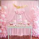 Pink Backdrop Curtains-Wrinkle-Free Polyester Photography Drapes Party Curtain Background for Baby Shower Wedding Decorations- 8 X10FT (Pink)
