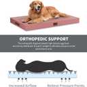 Outdoor Extra Large Dog Bed, Jumbo Waterproof Dog Bed for Large Dogs, Orthopedic Egg Crate Foam Pet Mat with Removable Oxford Cooling Cover, Pink
