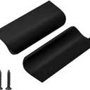 Goldenwarm 10 Pack Kitchen Cabinet Handles 3 Inch Black Finger Pulls for Cabinets Edge Pulls Black Kitchen Hardware for Dresser Drawers,Aluminum Alloy (Hole Center:76mm(3in))