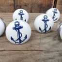 THDC Nautical Drawer Pulls, Drawer Knob, Cabinet Knob, Kitchen Cabinet Pull, Door Knob, Door Pulls (Set of 6) (Anchor with Rope)