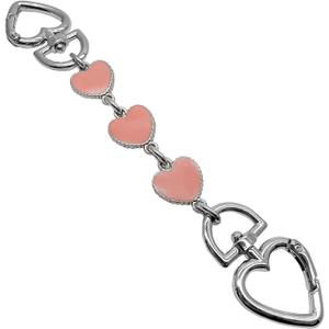 6 x Heart Shape Purse Chain Strap Extender,Crossbody Shoulder Bag Metal Chain Strap Extender (Black-White-Black 17cm)