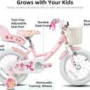 JOYSTAR Unicorn Kids Bike for Girls Ages 2-9 Years Old, 12 14 16 18 Inch Kids Bike with Training Wheels, Doll Seat, Streamers and Basket, Toddler Girl Bicycle, Multiple Colors