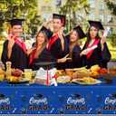 3 x 2 Pack Graduation Tablecloth - Congrats Grad Table Cloths, Plastic Disposable Rectangle Blue Class of 2026 Table Cover for Graduation Tables Decorations Party Decor Supplies Favors,108 x 54 Inch