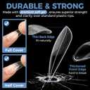 UNA GELLA Medium Stiletto Gel Nail Tips Full Cover 216Pcs Almond Shape Nails Tips Stiletto Pre etched Soft Gel Nails Clear Fake False Nail Tip For Home Art Salon 12 Sizes