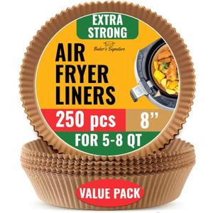 250 pcs Air Fryer Liners for Ninja, Round Disposable Airfryer Paper Liners  Non-Stick and Oil Proof for Easy Cleanup, Great for Oven, Pans & Baking  8 Inch for 5-8 qt Basket
