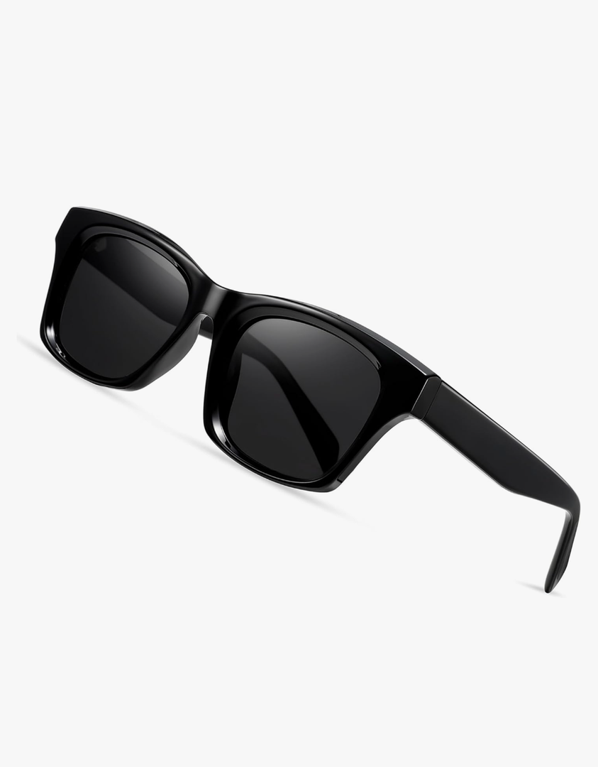 livho Square Polarized Sunglasses Trendy for Women Men Retro Sun Glasses for Women Men 2024 Oversized UV Protection Shades Black