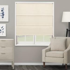 CHICOLOGY Roman Shades for Windows, Roman Window Shades, Roman Shades, Window Treatments, Window Shades for Home, Window Shade, Ridgewood Cream (Privacy & Light Filtering), 34" W X 72" H