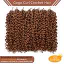 120 Strands Curly Crochet Hair Gogo Curl Pure Protein Fiber Close to Human Hair 14 Inch Pre looped Deep Wave Curly Crochet Hair For Black Women Beach Curl Twist Braiding Hair Extensions (14inch 350#)