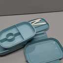 Adult Lunch Box,3 Stackable Bento Lunch Containers for Adults, Modern Minimalist Design Bento Box with Utensil Set, Leak-Proof Lunchbox for Dining Out, Work, Picnic (Green)