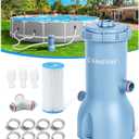 KimFilter Pro Series 1000 GPH Above Ground Pool Filter Pump, Powerful Pool Cartridge Filter Pump, Water Circulation and Filtration System -Improved Water Clean & Clarity, Pools Pumps Above Ground-Blue