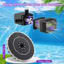 SZMP 3.5W Solar Fountain for Bird Bath with 2000mAh Battery & 3D Color Changing LED Light, Anti-Drift Fixer & 8 Nozzles, Solar Powered Water Fountain Kit for Garden, Patio, Pond