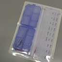 Pill Organizer with Medicine Labels Travel Daily Pill Container Mini Medication Organizer Storage Pill Organizer Travel Essentials Pill Case 7 Day (Blue & 161 Lables)