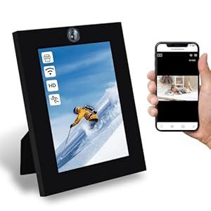 MINGYY Security Camera Detector Camera Photo Frame, WiFi Indoor Camera 1080P HD Real-Time Picture Frame Camera, Nanny Cam Indoor Camera Home Outdoor for Office Mini Secret Cameras