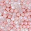 Ball Pit Balls 100 Phthalate Free BPA Free Crush Proof 2.16 Inches Plastic Balls for Ball Pit Ideal Gift for Toddlers Babies Kids Pool Water Toys Play Tent, Pearl White, Pearl Pink, Clear