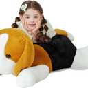 IKASA Giant Beagle Dog Stuffed Animal Plush Toy,Large Puppy Big Jumbo Soft Toys,30" Huge Size Cute Plushy Fluffy Fat Plushie,Gifts for Kids Girls