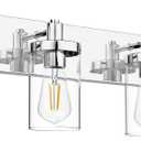 Aipsun Bathroom Vanity Light Farmhouse 4 Light Chrome Vanity Lighting Fixtures with Clear Glass Shade(Exclude Bulb)