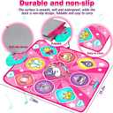Kusntin Dance Mat, Dance Mixer Rhythm Step Play Mat, Pink Dance Pad with LED Lights, Adjustable Volume, Built-in Music, 5 Game Modes, Xmas Birthday Gifts for 3-10 Years Girls Toys (Multicolor), Medium