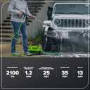 Greenworks 2100 PSI Portable Pressure Washer with Wheels + Telescoping Handle, 1.2 GPM
