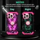 Hekodonk for iPhone 16 Pro Max Case,Glow in The Dark Three Layer Heavy Duty Shockproof Protection Hard Plastic+Soft Silicone Full Body Drop Protective Case for Apple iPhone 16 Pro Max,Golden Pink