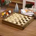 Peradix Magnetic Chess Checkers Board Sets with 2 Built-in Storage Drawers,12.8" Classic 2 in 1 Wooden Games with 2 Extra Queens for Kids and Adults,Travel Portable Chess Game Set