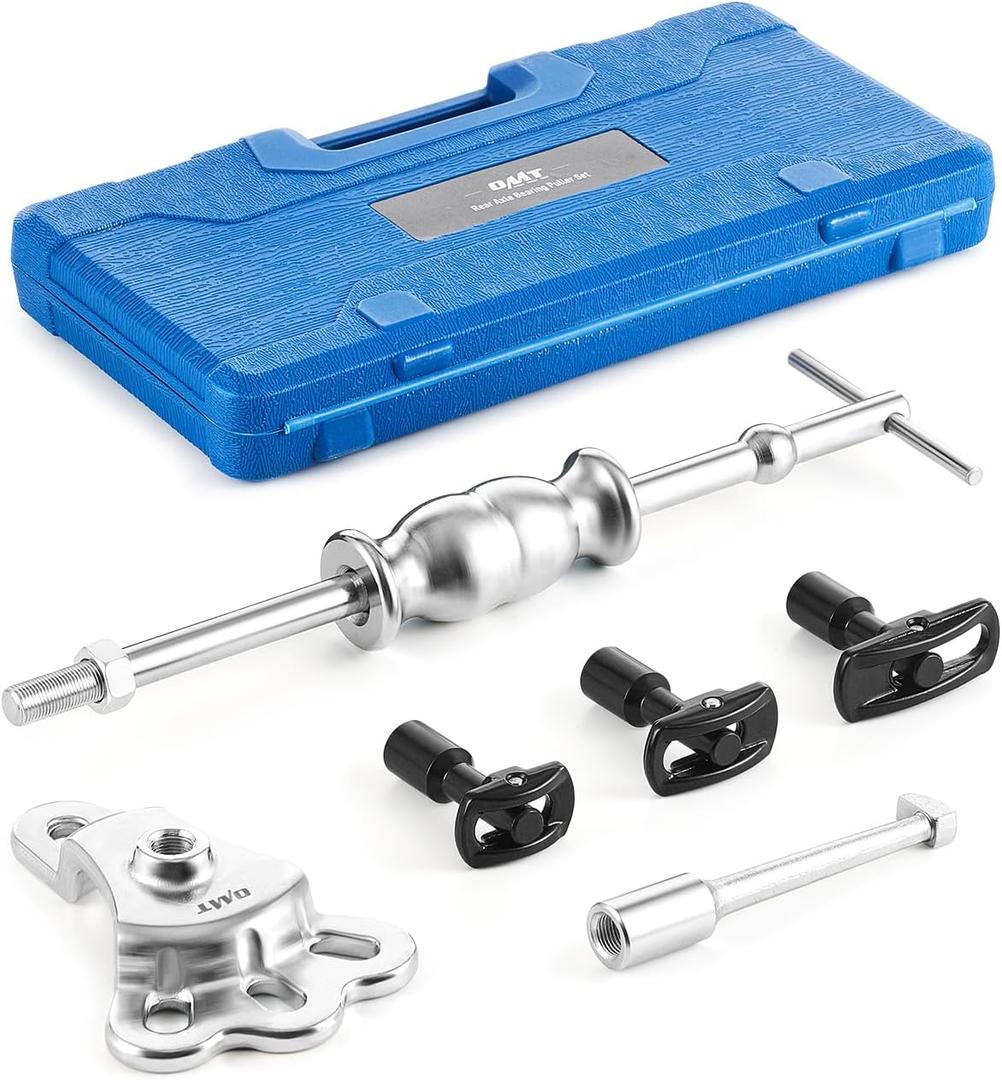 Orion Motor Tech Rear Axle Bearing Puller Tool Kit and Slide Hammer Set, Axle Seal and Bearing Remover Set with Slide Hammer Yoke and 3 Rear Axle Puller Adapters, 1-1/4" to 2-7/8" IDs