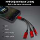 1 in 3 USB C to Type-C Charging and Type-C Headphones Plus 3.5mm Headphones PD 60W Charging Adapter, Compatible with GalaxyS22, iPad Pro, Pixel, iPhone 16 15, etc.red