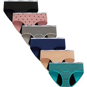 Demifill Teen Girls Period Panties Juniors First Period Starter Underwear Soft Briefs Pack of 6 Multipack Size Medium