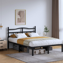 14 Inch Metal Bed Frame - Queen Size Heavy Duty Bedframe with Headboard Black Basic Steel Slats Platform No Box Spring Needed/Easy Assembly/Noise Free