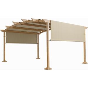 TANG 9'x12' Pergola Shade Cover Replacement Canopy for Patio Deck Sunshade Universal Shade Cloth with Grommets for Garden, Sunscreen Fabric with Weighted Rods(Beige)