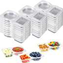30pcs Reusable Snack Containers with Lids,2025 New 2 Compartment Plastic Containers for Pack Snacks,Leakproof Double Compartment Condiment Pack for Meal Prep, Portion Control,On-the-Go School Travel