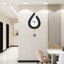 Large Decorative Wall Clock for Living Room Decor Big Pendulum Modern Wall Clock for Kitchen Bedroom Bathroom Non Ticking Silent Clock Wall Decor Battery Operated for Home 31.5 Inch