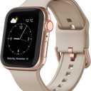 Sport Band Compatible with Apple Watch Bands 49mm 46mm 45mm 44mm 42mm 41mm 40mm 38mm, Soft Silicone Replacement Strap with Classic Clasp for iWatch Series 11 10 9 8 7 6 5 4 3 2 1 SE Ultra Women Men (Gold)