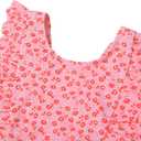 LIZENS Girls Swimsuit Kids Scalloped One Piece Ruffle Swimsuit Girls Swimwear Print (Pink, 2-3T)