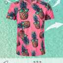 RAISEVERN Mens Hawaiian Shirt Casual Button Down Short Sleeve Tropical Beach Dress Shirt for Summer Holiday (Pink, M)